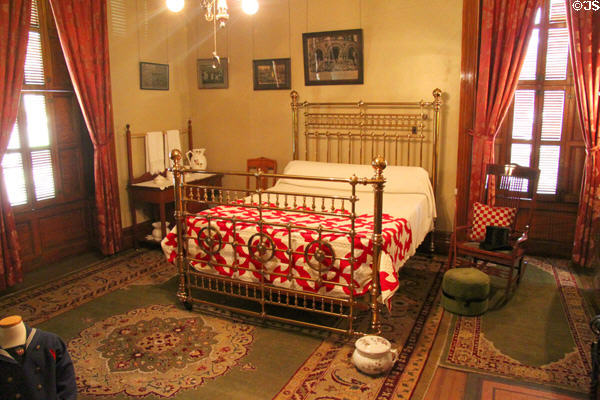 Bedroom with brass bedstead at Rosemount House Museum. Pueblo, CO.