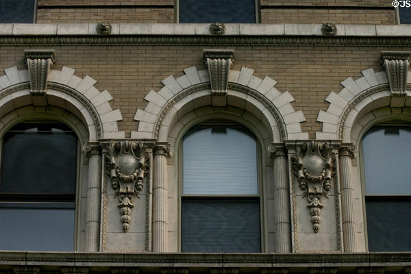 Window detail of Court Exchange building. Bridgeport, CT.