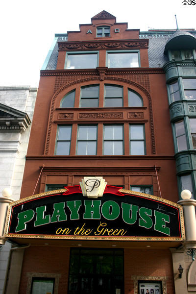 Playhouse on the Green attached to Victorian building at State St. & Markle Cr. Bridgeport, CT.