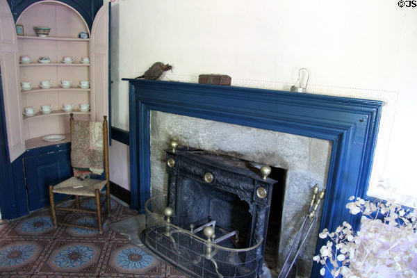 Parlor fireplace at Thomas Griswold House. Guilford, CT.
