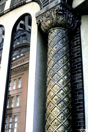 Pillar on an Art Deco building (c1927). Hartford, CT. On National Register.