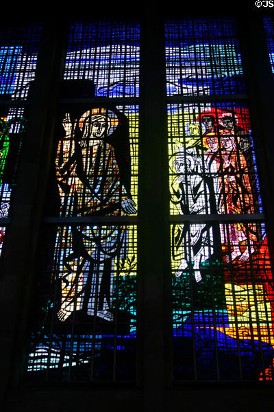 Christ & disciples stained glass in St. Joseph Cathedral. Hartford, CT.