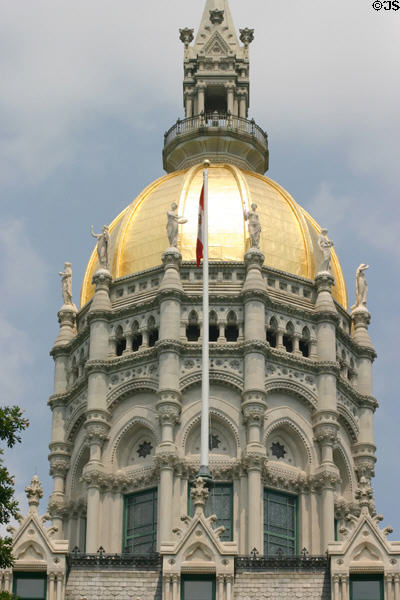 Ten-sided dome of Connecticut State Capitol. Hartford, CT.