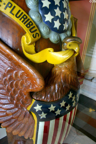Eagle figurehead of USS Connecticut, flagship of Great White Fleet sent on round the world peace mission in 1907 by Teddy Roosevelt in State Capitol. Hartford, CT.