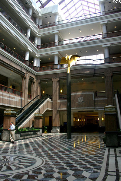 Lobby of new Legislative Office Building beside State Capitol. Hartford, CT.