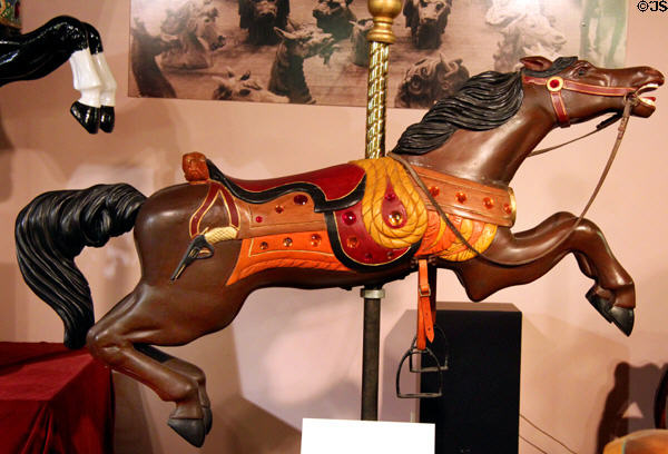 Country fair style cowboy jumper horse (c1917) by C.W. Parker at New England Carousel Museum. Bristol, CT.