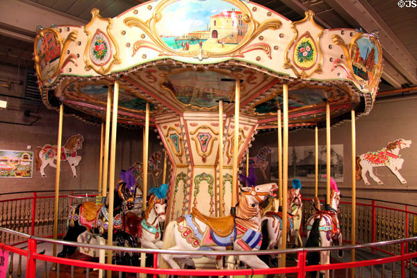 Small operating carousel at New England Carousel Museum. Bristol, CT.