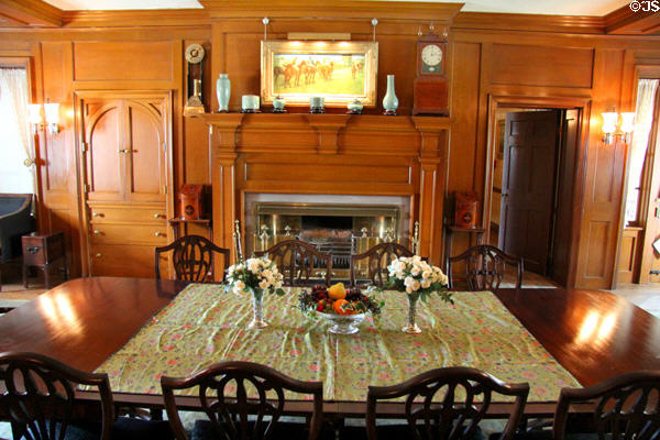 Dining room fireplace at Hill-Stead Museum. Farmington, CT.