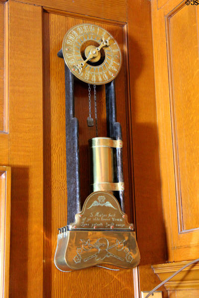 Mantle clock (c early 1800s) by Elnathan Mason Taber of Mass. at Hill-Stead Museum. Farmington, CT.