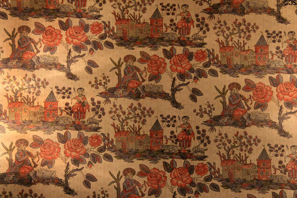 Mulberry room wallpaper at Hill-Stead Museum. Farmington, CT.