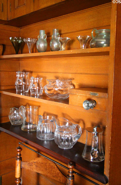 Pantry with glassware pitchers at Hill-Stead Museum. Farmington, CT.