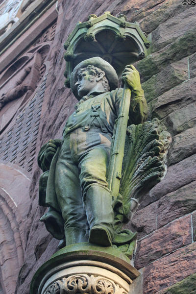 Statue of farmer-soldier on Hartford Soldiers and Sailors Civil War Memorial Arch. Hartford, CT.