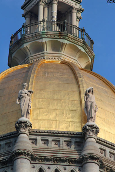 Muses on dome of Connecticut State Capitol. Hartford, CT.