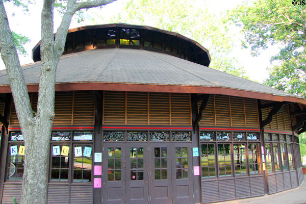 Bushnell Park Carousel building houses attraction bought from Canton, Ohio in 1974. Hartford, CT.