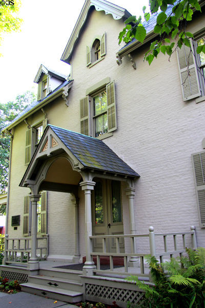 Front porch of Harriet Beecher Stowe House. Hartford, CT.