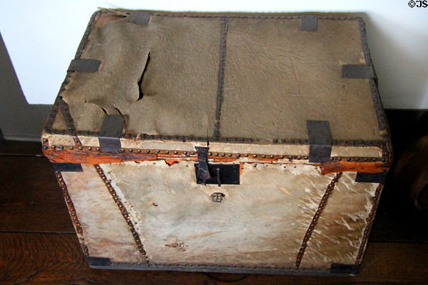 Travel trunk at Nathan Hale Homestead Museum. Coventry, CT.
