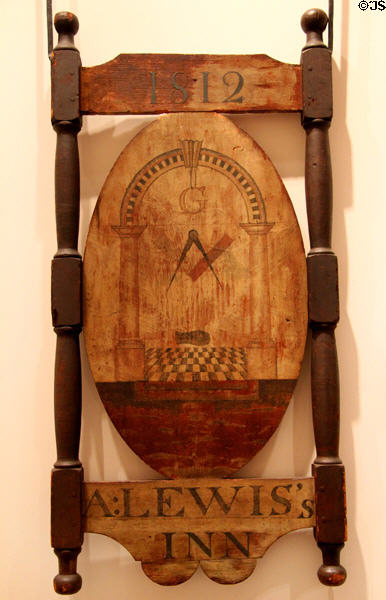 A. Lewis's Inn sign (1812) with Masonic symbols at Connecticut Historical Society. Hartford, CT.