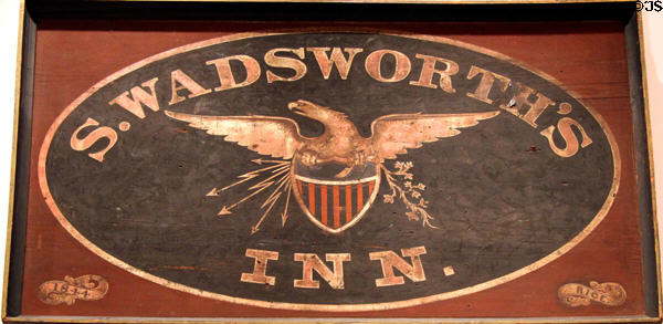 S. Wadsworth's Inn sign with American Eagle (1844) by William Rice at Connecticut Historical Society. Hartford, CT.