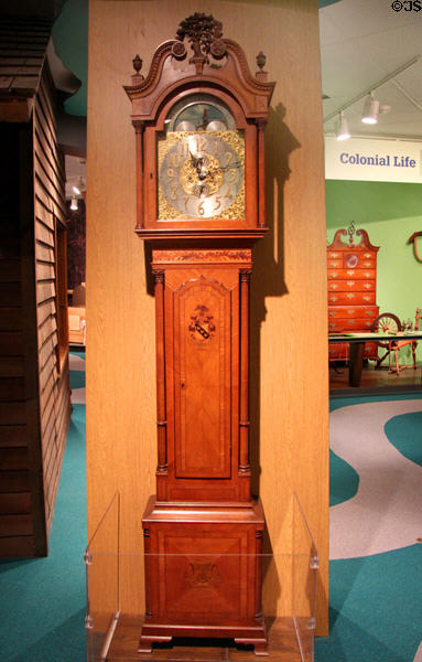 Tall clock case made from the Charter Oak (c1875) by John Most of Hartford at Connecticut Historical Society. Hartford, CT.