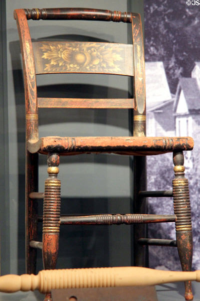 Side chair (1825-32) by Lambert Hitchcock of Riverton, CT at Connecticut Historical Society. Hartford, CT.