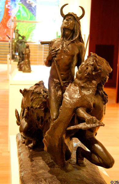 Sioux Indian Buffalo Dance sculpture (1902, cast 1967) by Solon H. Borglum at New Britain Museum of American Art. New Britain, CT.