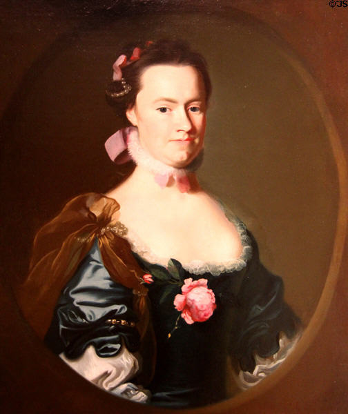 Portrait of Lydia Lynde (c1762-64) by John Singleton Copley at New Britain Museum of American Art. New Britain, CT.