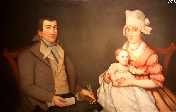 Morgan Family Portrait (c1790) by unknown artist at New Britain Museum of American Art. New Britain, CT.