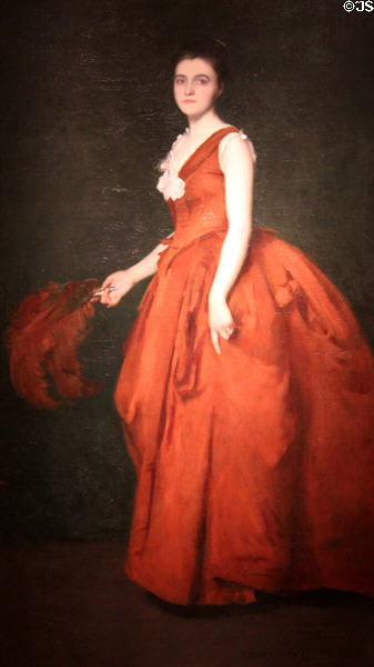 Portrait of Madam T (artist's wife) (1888) by Edmund C. Tarbell at New Britain Museum of American Art. New Britain, CT.