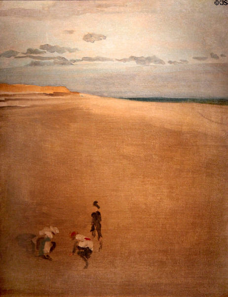 Beach at Selsey Bill painting (c1881) by James Abbott McNeill Whistler at New Britain Museum of American Art. New Britain, CT.