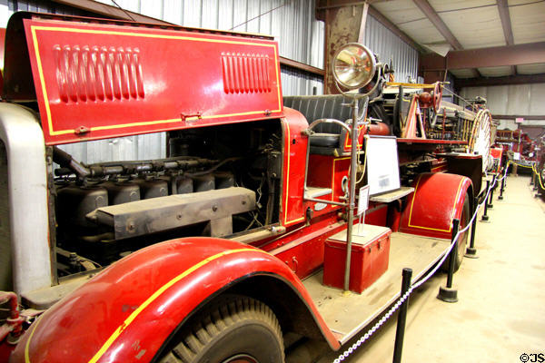Seagrave 85' aerial ladder truck (1934) Springfield, Massachusetts at Connecticut Fire Museum. East Windsor, CT.
