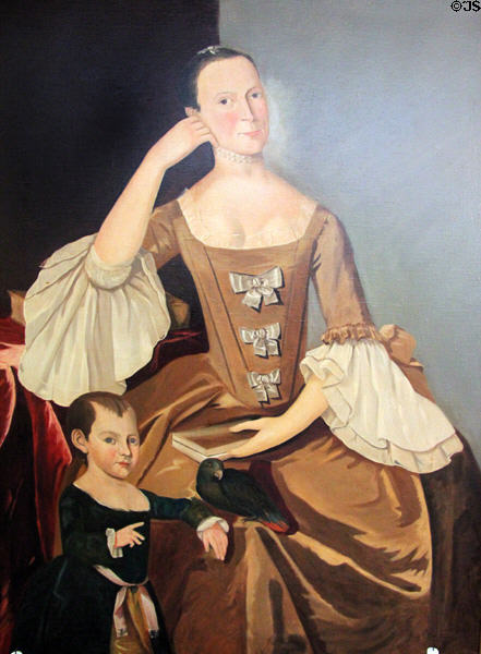 Mehitable Nott (1732-67) portrait (copy of c1766 original) of mother of Samual Webb at Joseph Webb House. Wethersfield, CT.