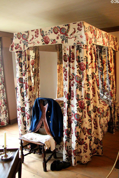 Canopied bed in north central bedroom at Silas Deane House. Wethersfield, CT.
