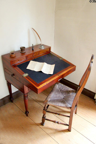 Fold down desk which belonged Jesse Deane (1764-1828) son of Silas at Silas Deane House. Wethersfield, CT.