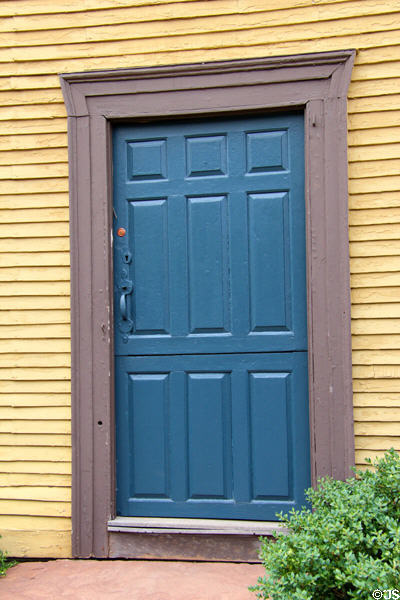 Front door of Isaac Stevens House (aka Leatherworker House). Wethersfield, CT.