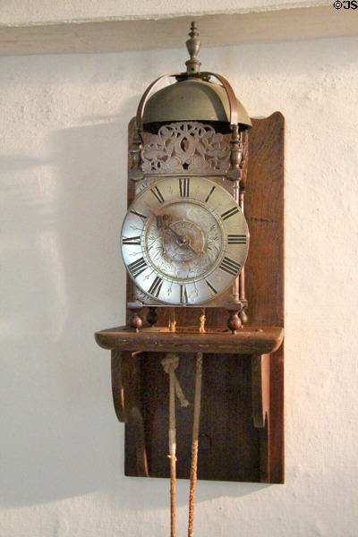 Early clock at Buttolph-Williams House. Wethersfield, CT.
