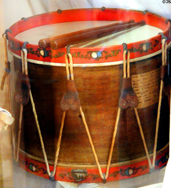 Civil War drum of Seymour L. White who died wounded June 24, 1864 at Petersburg, VA at Wethersfield Museum. Wethersfield, CT.