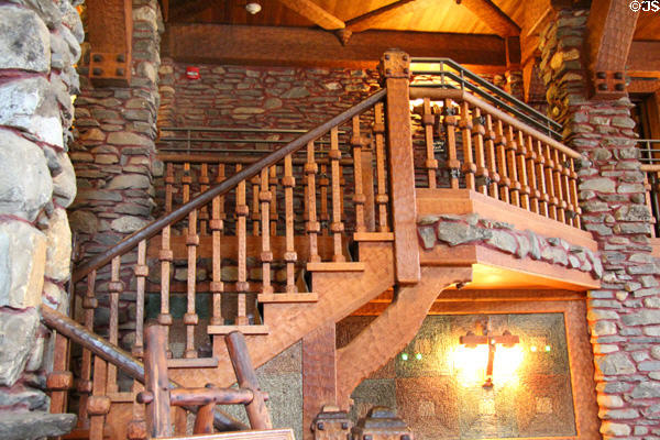 Living room staircase at Gillette Castle State Park. East Haddam, CT.