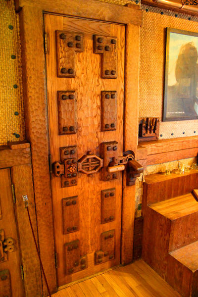 Custom office door at Gillette Castle State Park. East Haddam, CT.