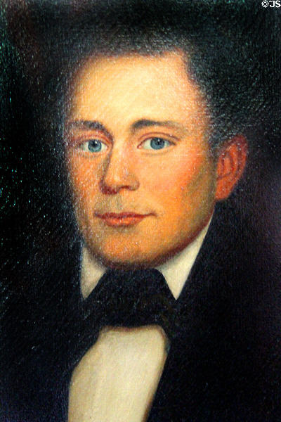 Portrait of Isaac Arnold (c1830s-40s) son of Joseph & Thankful Arnold at Thankful Arnold House. Haddam, CT.