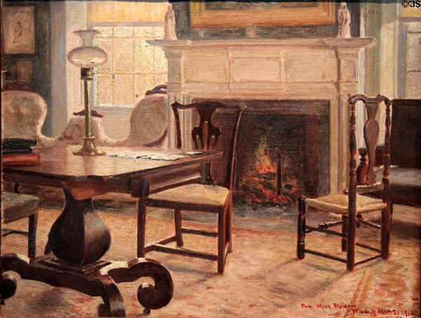 Miss Florence Parlor painting (1912) by Woodhull Adams at Florence Griswold Museum. Old Lyme, CT.