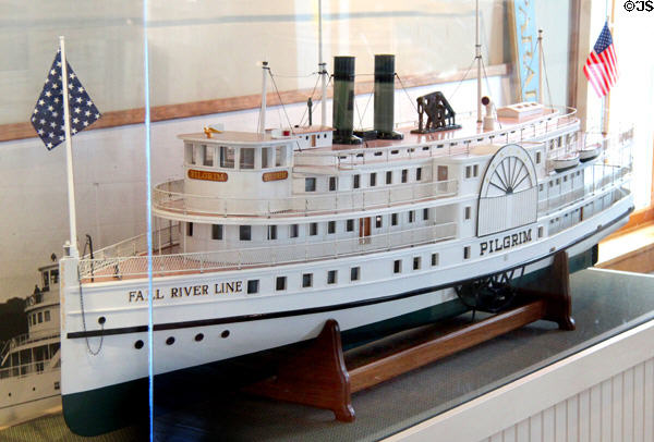 Pilgrim steamboat of Fall River Line model at Connecticut River Museum. Essex, CT.
