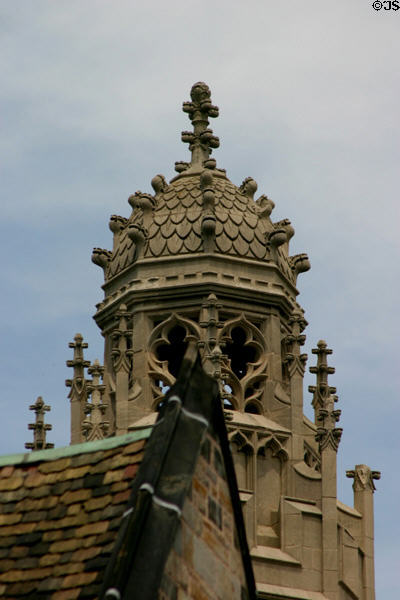 Gothic detail of Harkness Tower. New Haven, CT.