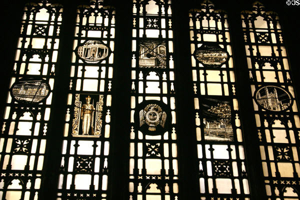Stained glass windows in Sterling Memorial Library. New Haven, CT.