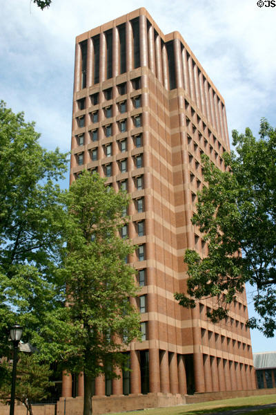 Kline Biology Tower (1965) (16 floors) (219 Prospect St.) on Yale Campus. New Haven, CT. Architect: Zion & Breen + Philip Johnson + Richard Foster Assoc..