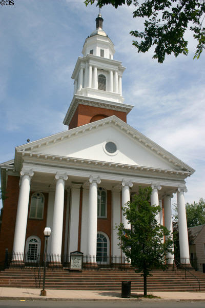First & Summerfield United Methodist Church (1849) on northwest corner of the Green. New Haven, CT. Architect: Henry Austin.