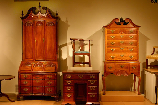 Federalist furniture in Yale Art Gallery. New Haven, CT.