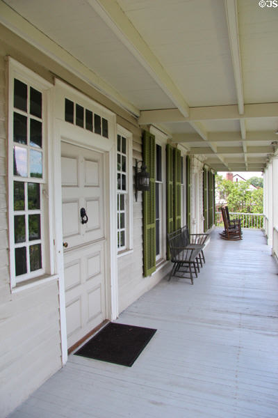 Front entrance & door of Bush Holley House through which passes artists like Childe Hassam & Willa Cather. Cos Cob, CT.