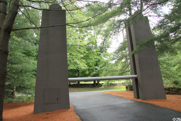 Lift gate (1977) at Philip Johnson Glass House. New Canaan, CT. Architect: Philip Johnson.
