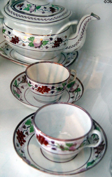 Porcelain tea service at Denison Homestead Museum. Stonington, CT.