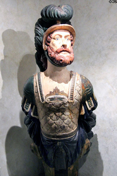 Orlando figurehead (c1858) at Mystic Seaport art museum. Mystic, CT.